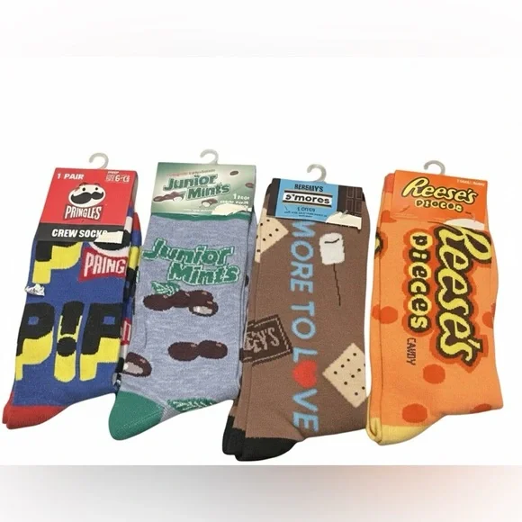 Reese's, Junior Mints, S’mores & PringlesThemed Adult Sock Bundle NWT’S - Picture 1 of 6